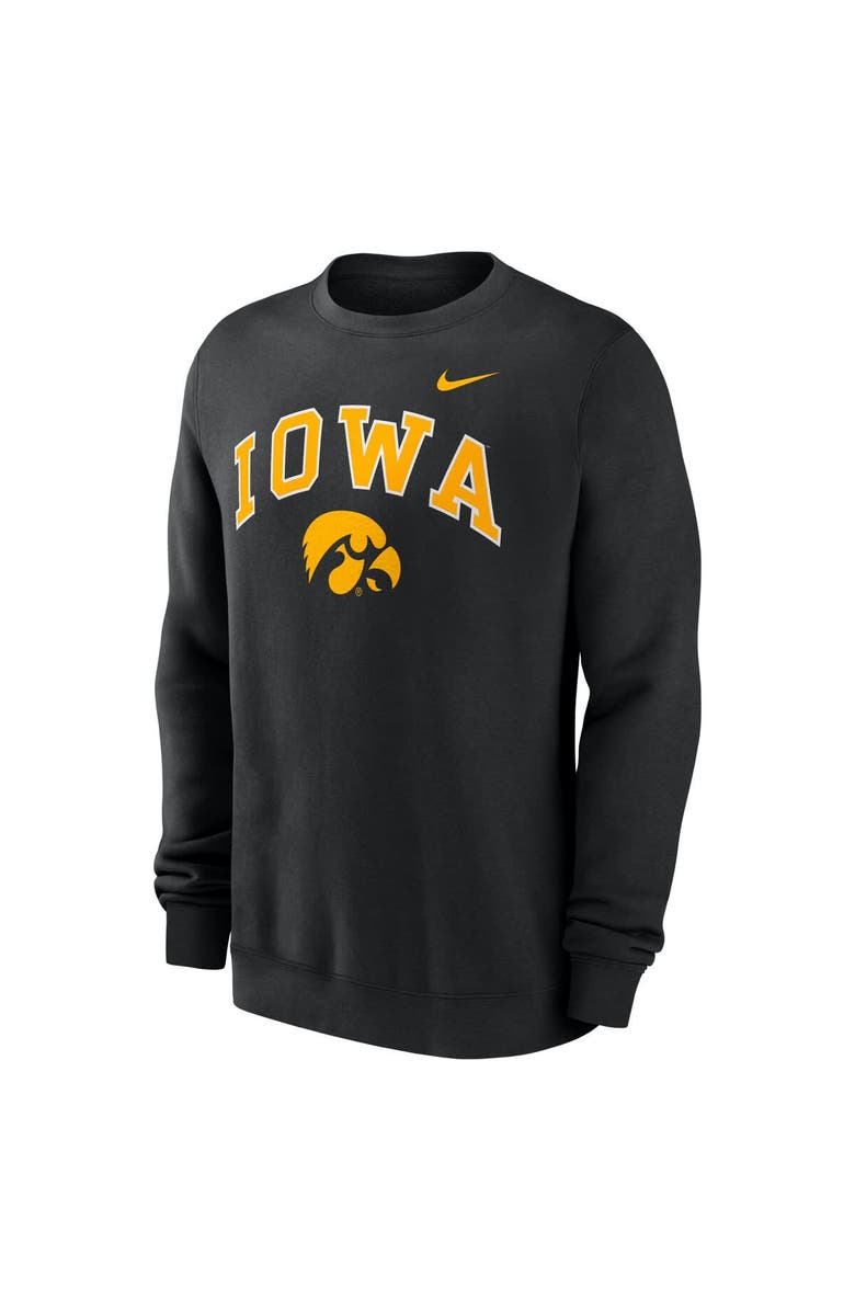 Nike Men
s Nike Black Iowa Hawkeyes Arch Pullover Sweatshirt, Alternate, color, Black