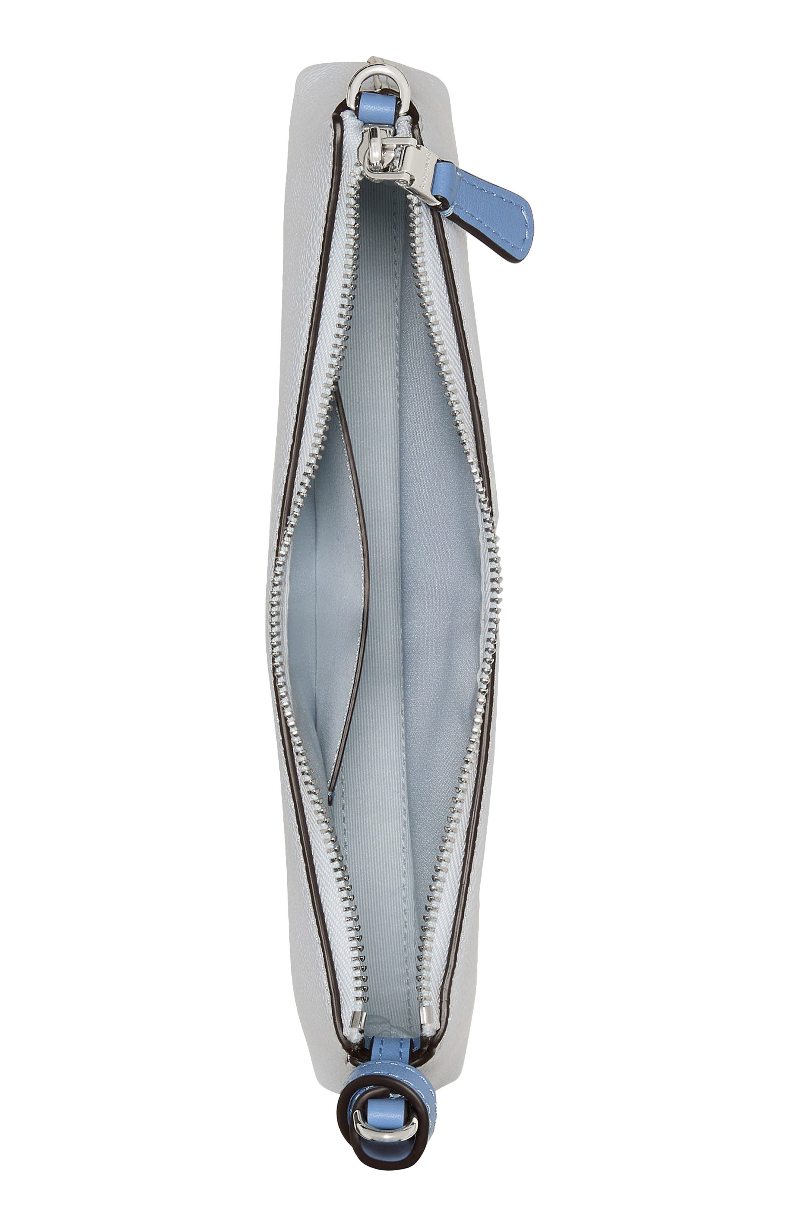 Kate Spade New York loop colorblock pebble leather pochette shoulder bag, Alternate, color, Pale Sapphirine