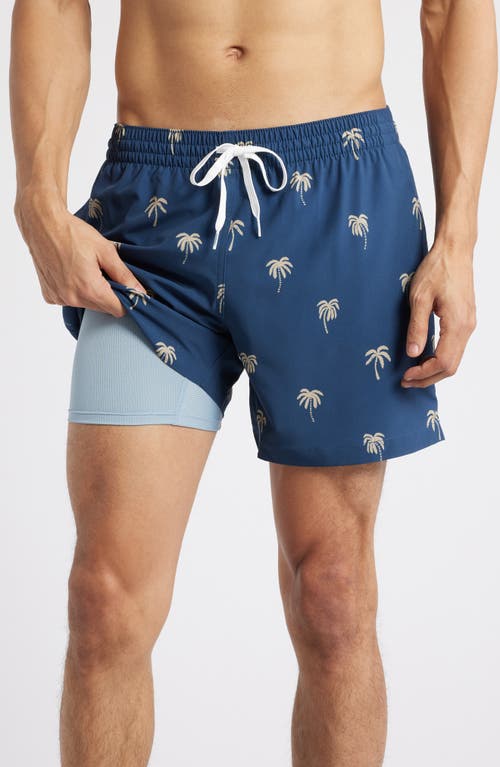 Chubbies Midnight Palms 5.5-inch Swim Trunks In Navy