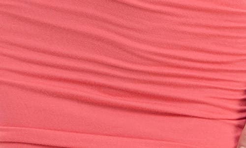 Socialite Ruched Asymmetric Body-con Dress In Coral Paradise