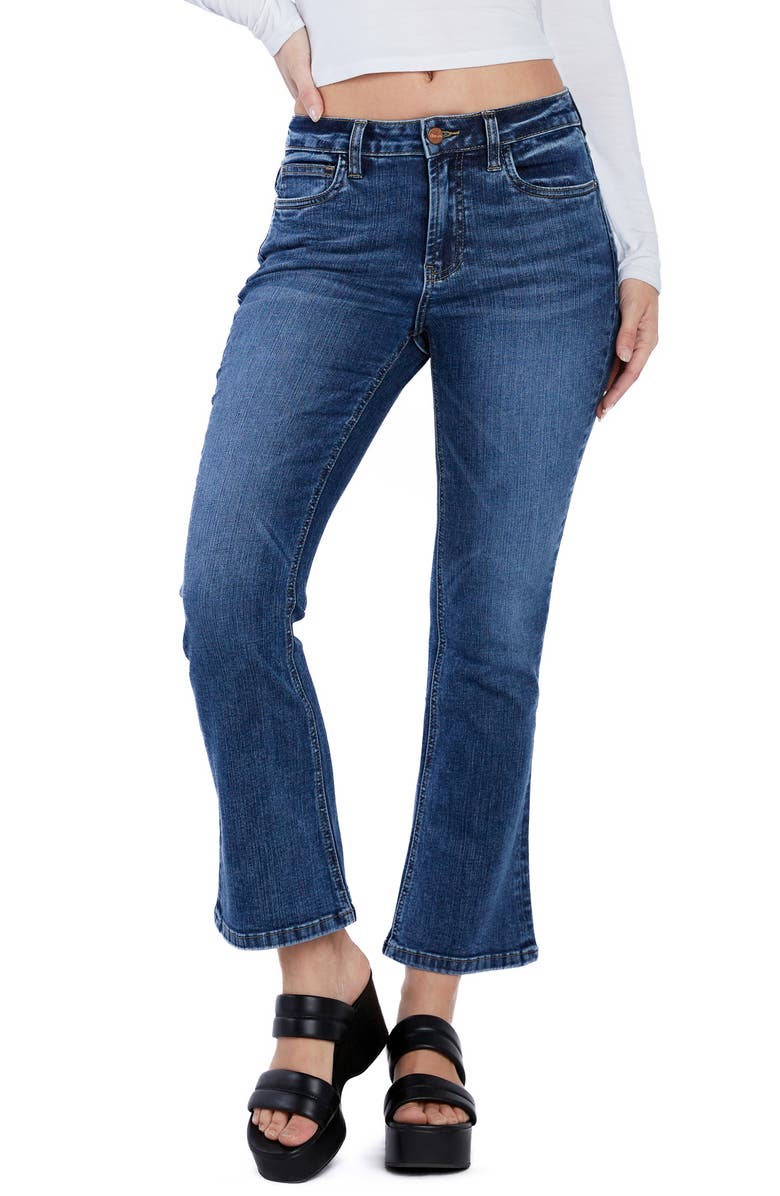 HINT OF BLU High Waist Ankle Flare Jeans, Main, color, Main Character Blue