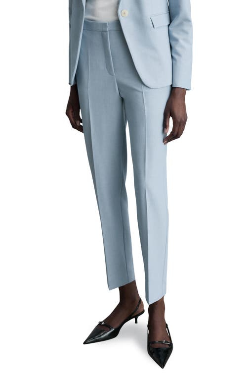 Shop Mango Straight Leg Pants In Sky Blue