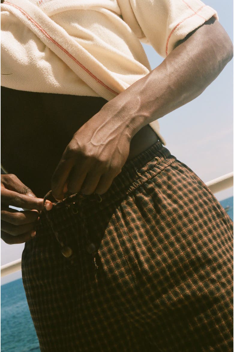 Easy-Going Shorts, Alternate, color, Dark Brown Plaid