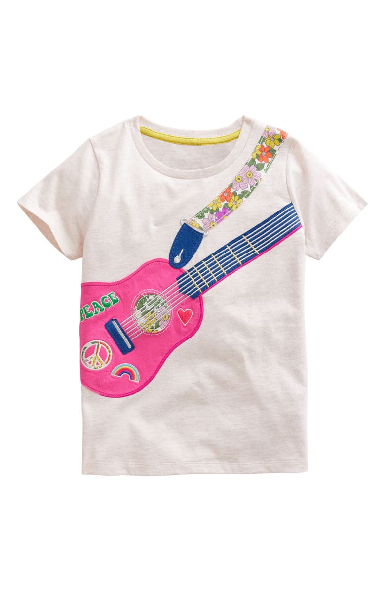 Mini Boden Kids' Guitar Appliqué T-Shirt, Main, color,