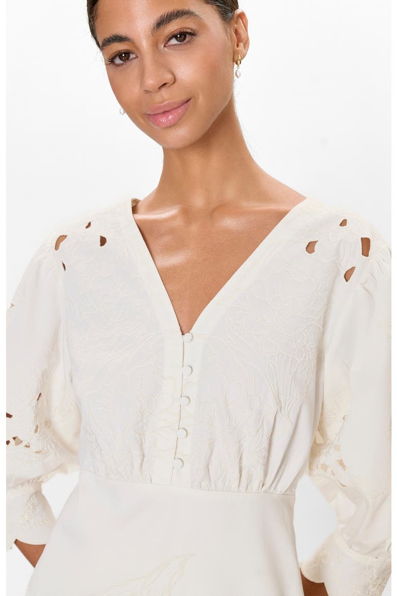 Rachelle Button Front Dress, Alternate, color, Ivory