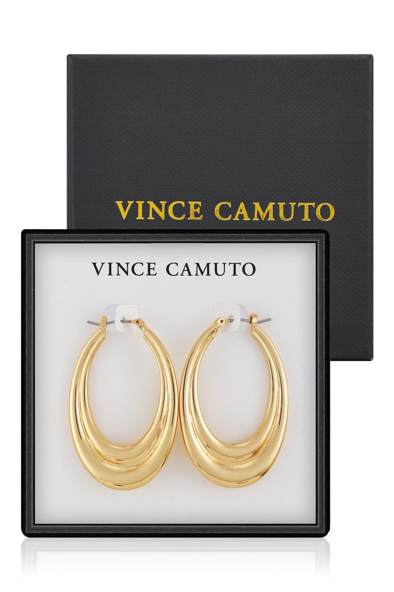 Oval Hoop Earrings, Main, color, GOLDTONE