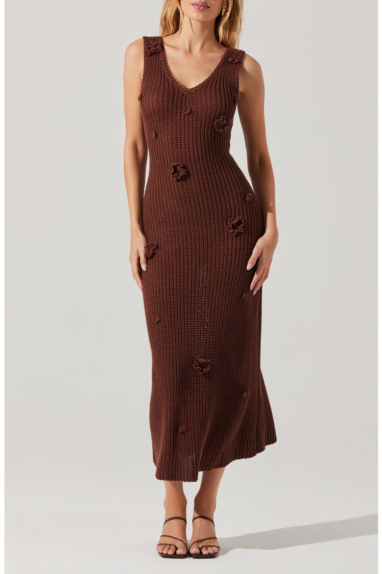 Ainhoa Sleeveless Sweater Dress, Main, color, BROWN