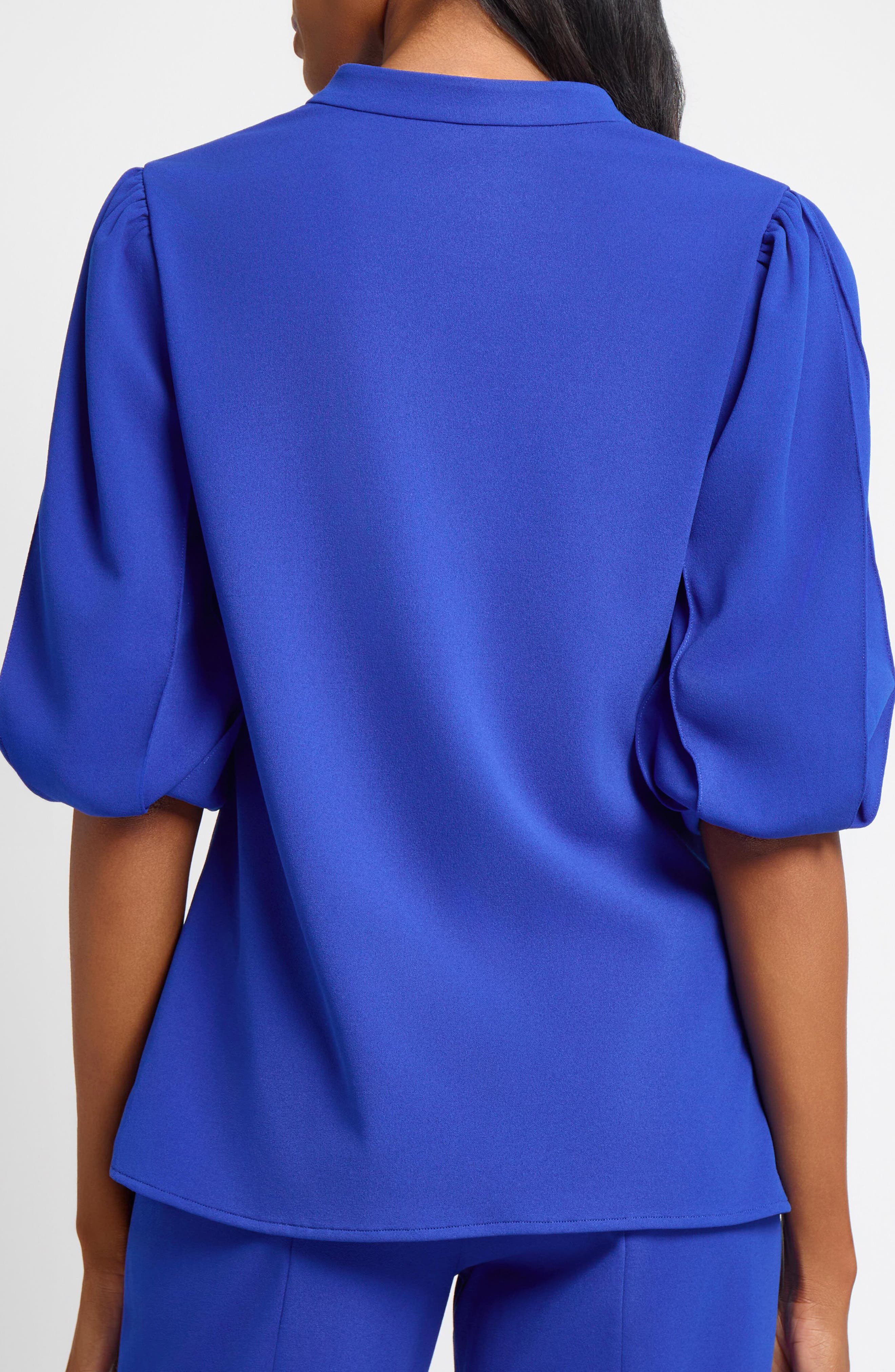 Deco Puff Sleeve Stretch Crepe Top - image 4