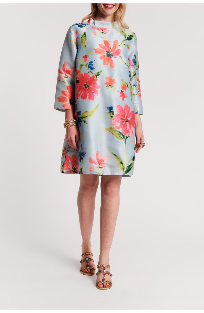 Frances Valentine Diplomat Mini Dress Georgia Print, Main, color, Light Blue/Multi