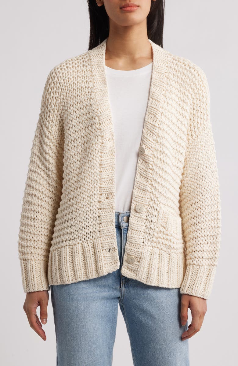 MARGARET O'LEARY Camila Hand Knit Cotton Cardigan, Main, color, 