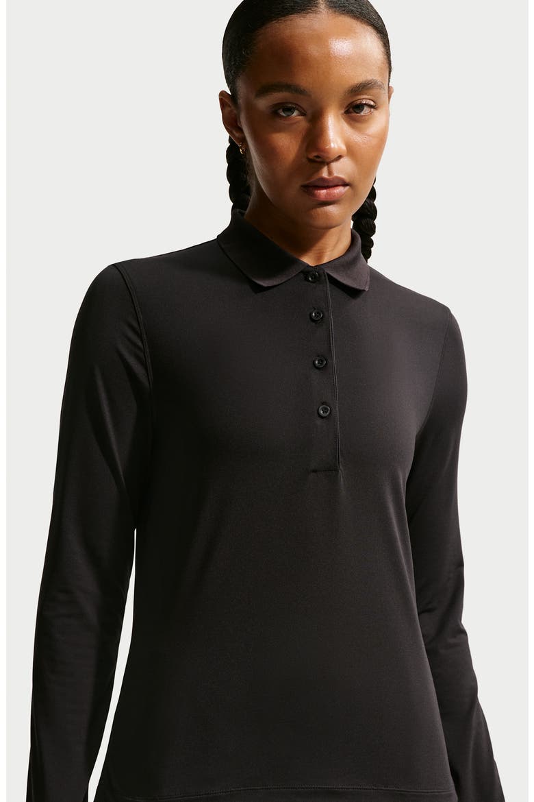 Dri-FIT UV Long Sleeve Golf Polo, Alternate, color, BLACK/ SAIL