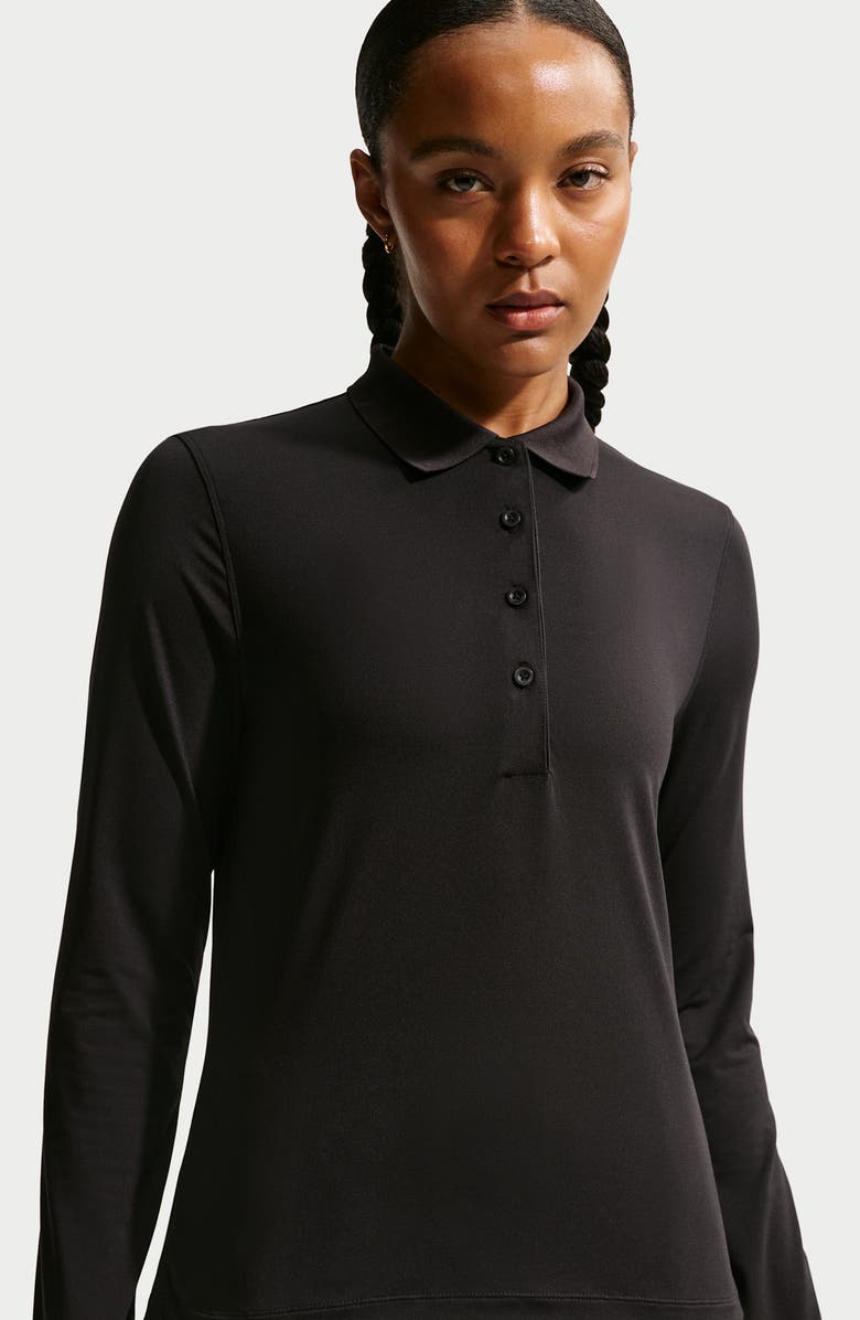 Nike Dri-FIT UV Long Sleeve Golf Polo, Alternate, color, Black/ Sail