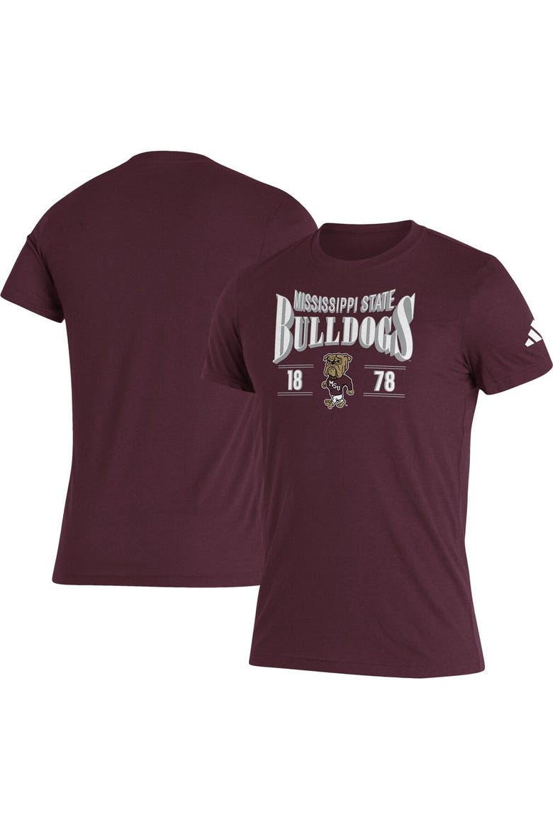 Men's adidas Maroon Mississippi State Bulldogs Along The Shadow Tri-Blend T-Shirt, Main, color, Maroon