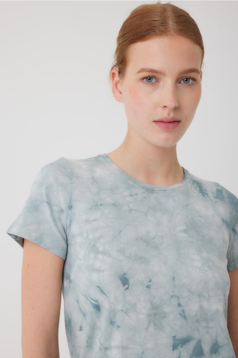 Stretch Organic Cotton Short Sleeve Crewneck, Alternate, color, AQUA
