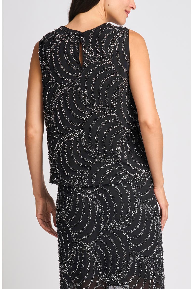 Beaded Sleeveless Blouse, Alternate, color, RICH BLACK 060