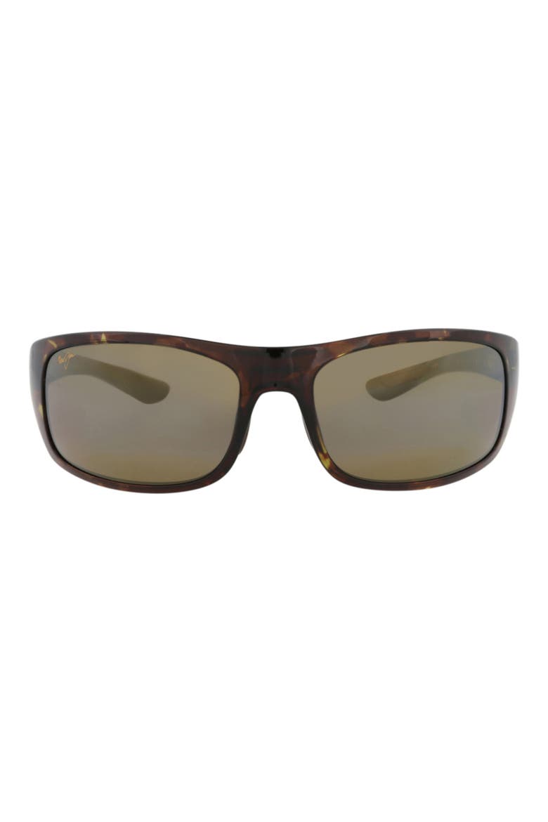 67mm Wrap Polarized Sunglasses, Main, color, TORTOISE TORTOISE BRONZE