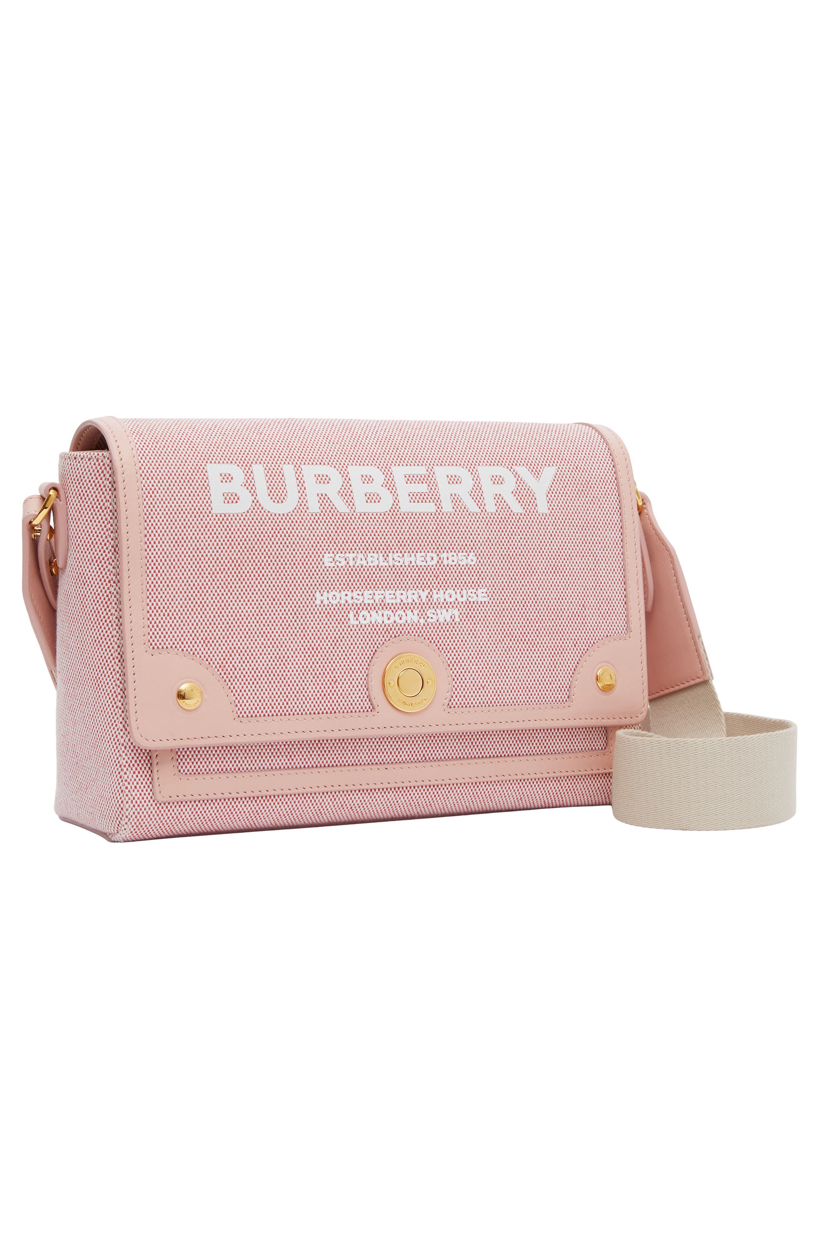 Burberry Medium Note Horseferry Print Canvas & Leather Crossbody Bag, Alternate, color, 