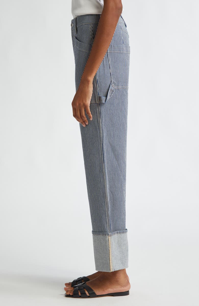 Veronica Beard Dylan Stripe High Waist Relaxed Straight Leg Jeans, Alternate, color,