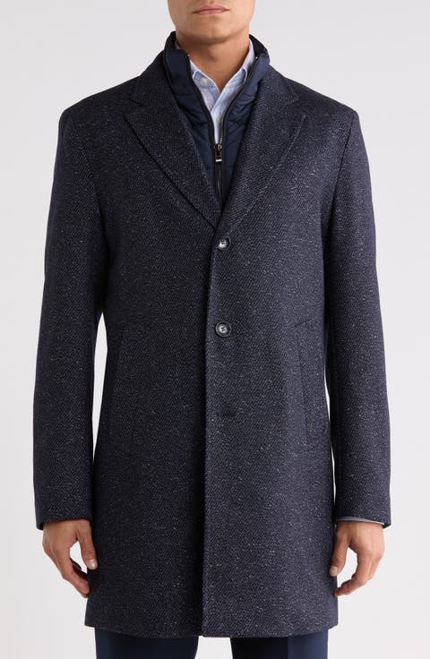 Hyde Tweed Coat with Removable Quilted Bib
