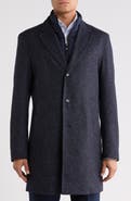 BOSS Hyde Tweed Coat with Removable Quilted Bib