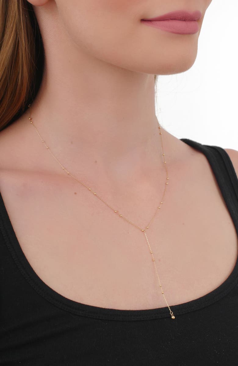 Bony Levy 14K Gold Beaded Y-Necklace, Alternate, color,