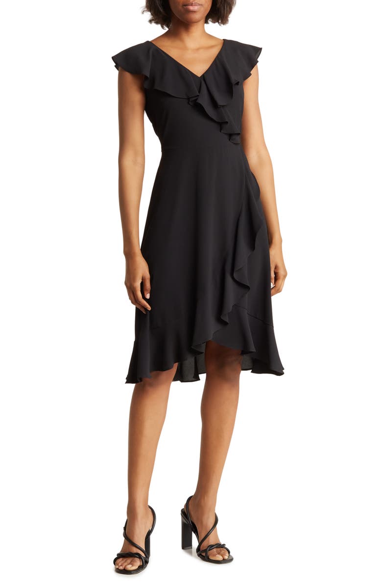 London Times Ruffle Midi Dress, Main, color, 