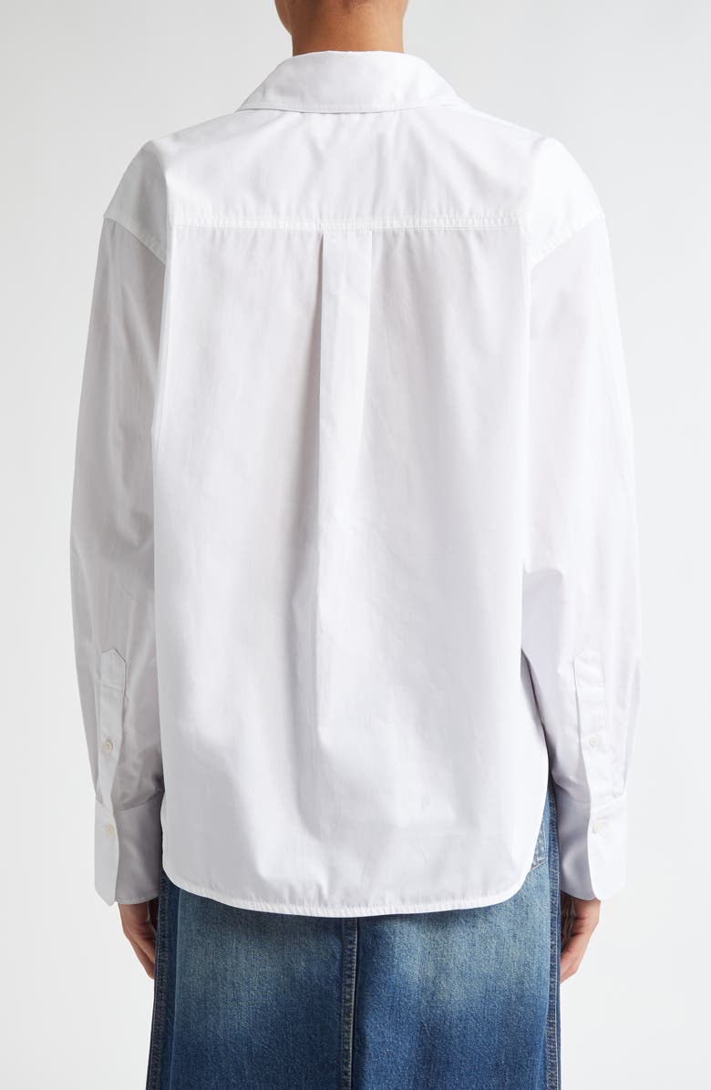 Victoria Beckham Crop Organic Cotton Poplin Button-Up Shirt, Alternate, color,