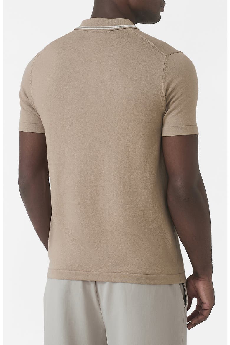 Newbury Slim Zip Knit Polo, Alternate, color, Light Beige