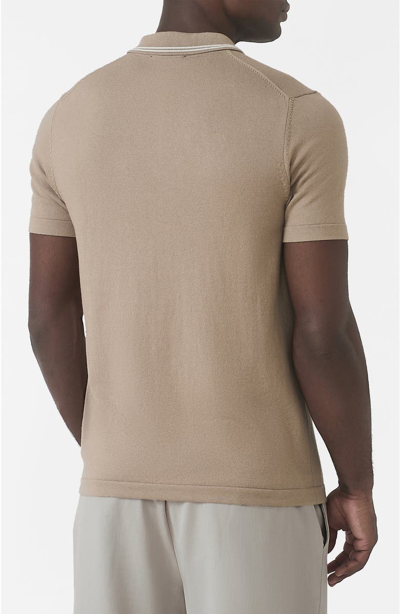 MAUVAIS Newbury Slim Zip Knit Polo, Alternate, color, Light Beige