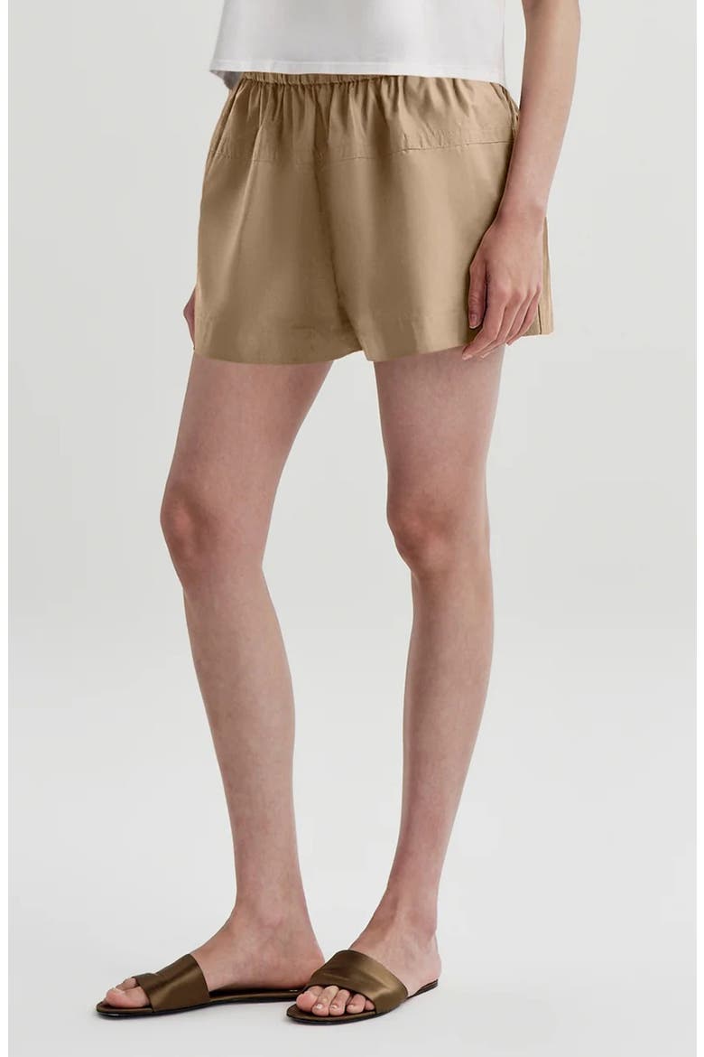 Nate Paperbag Waist Cotton Shorts, Alternate, color, DESERT BEIGE