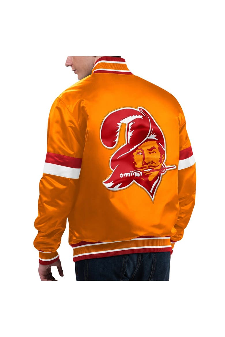 Men's Starter Orange Tampa Bay Buccaneers Gridiron Classics Home Game Satin Full-Snap Varsity Jacket, Alternate, color, Orange