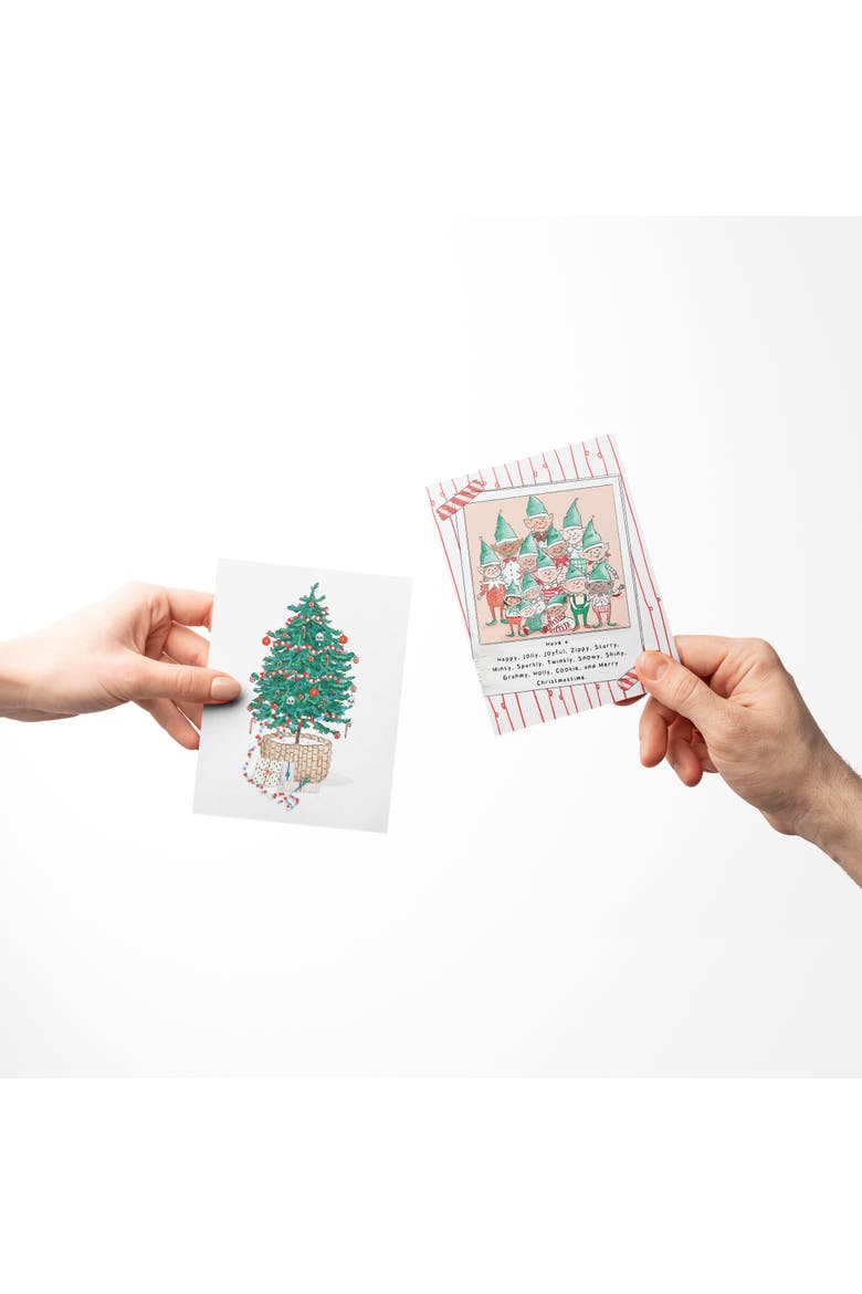 Christmas Tree, Winter Wonderland, Elf Family Winter/Holiday/Christmas Greeting Card Pack Sets, Alternate, color, Multi-Pack