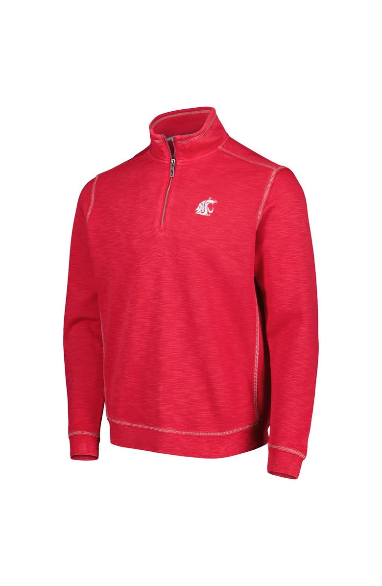 Tommy Bahama Men's Tommy Bahama Crimson Washington State Cougars Sport Tobago Bay Tri-Blend Mock Neck Half-Zip Jacket, Alternate, color, Crimson