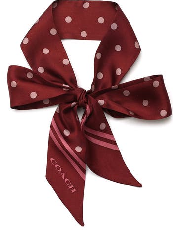 COACH Polka Dot Silk Skinny Scarf | Nordstrom