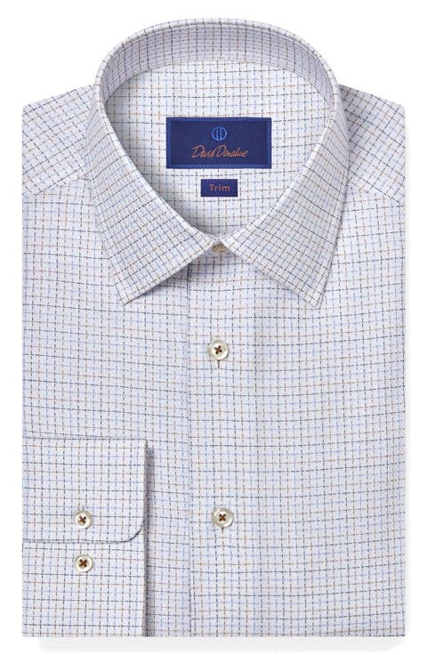 Trim Fit Dobby Check Dress Shirt