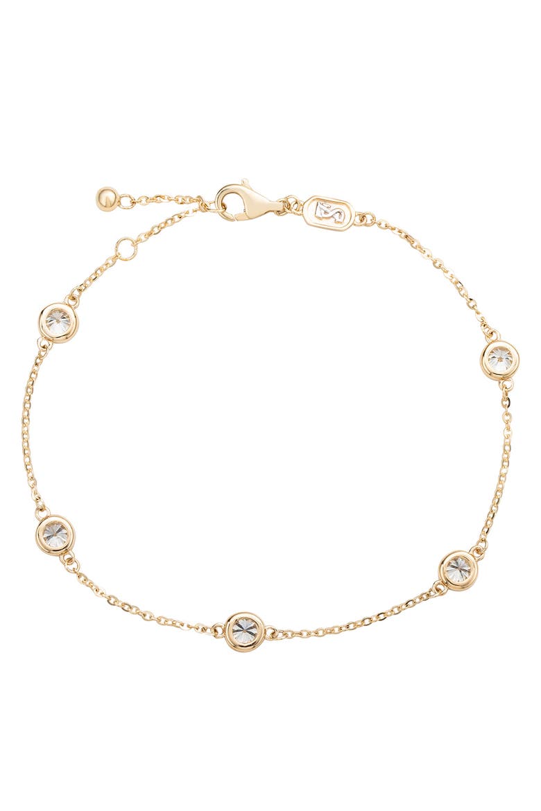 14K Gold 1cttw Diamond Station Bracelet, Alternate, color, Yellow Gold