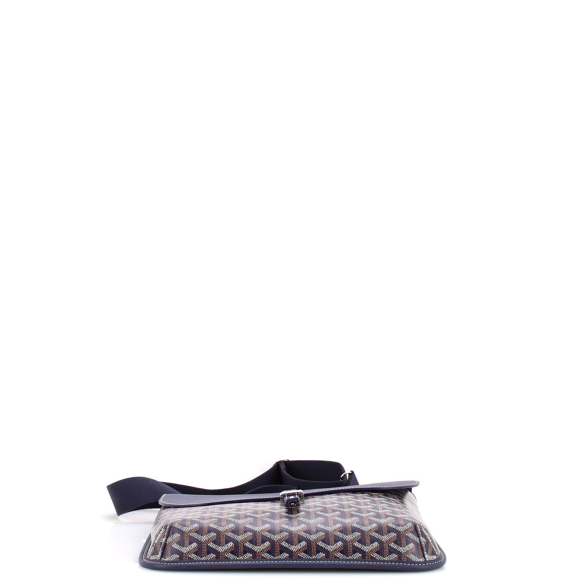 Pre-Owned Goyard Coursier Messenger Bag Coated Canvas and Leather, Alternate, color, Blue