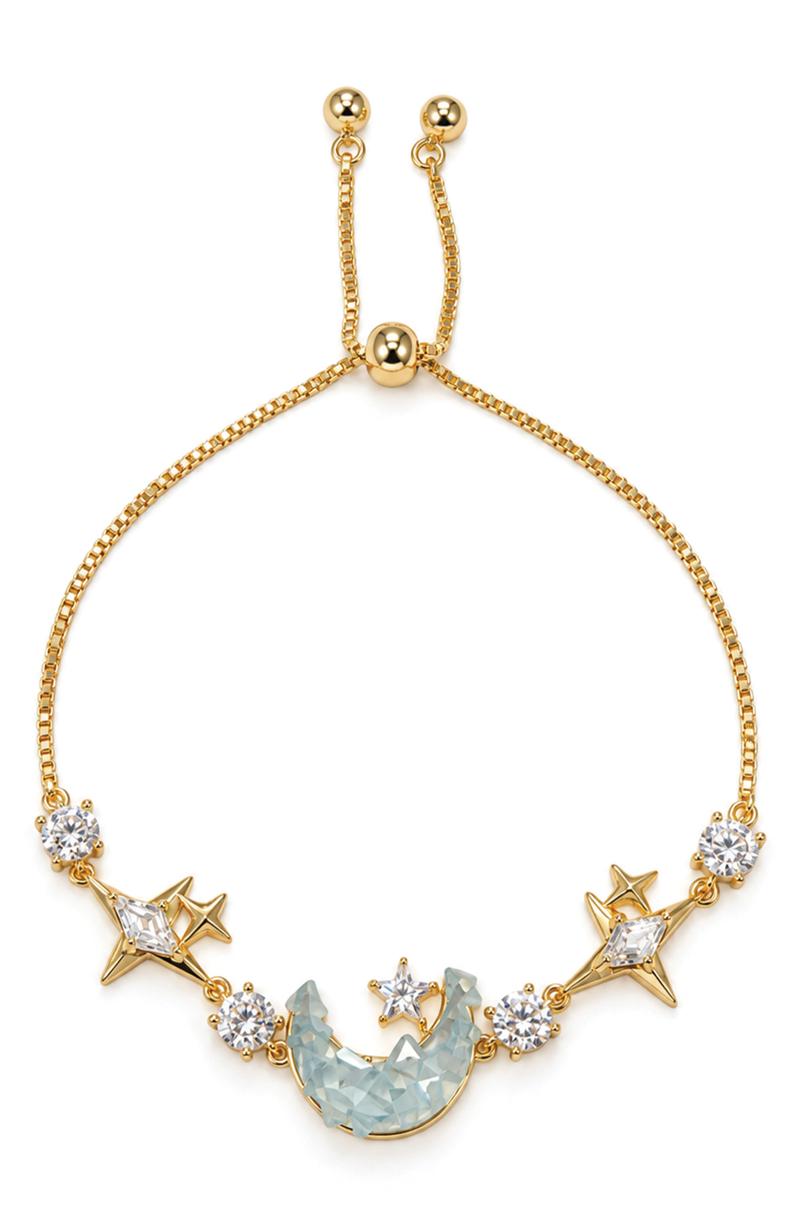 Celestial Moon Drusy Quartz Adjustable Bracelet