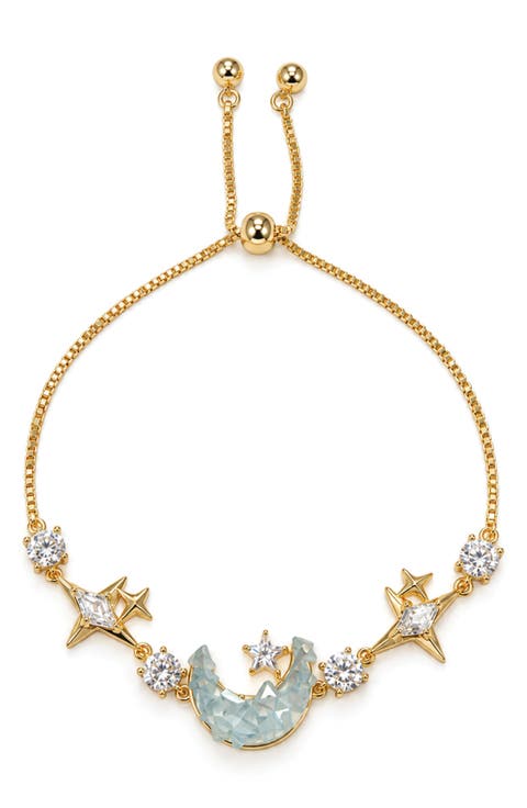 Celestial Moon Drusy Quartz Adjustable Bracelet