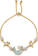 LA MENO Celestial Moon Drusy Quartz Adjustable Bracelet
