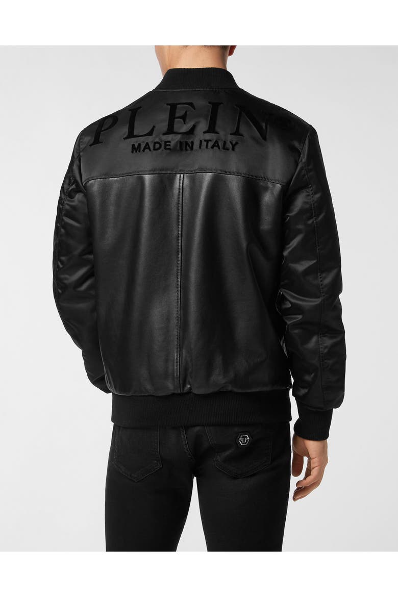 Leather Bomber Men, Alternate, color, black