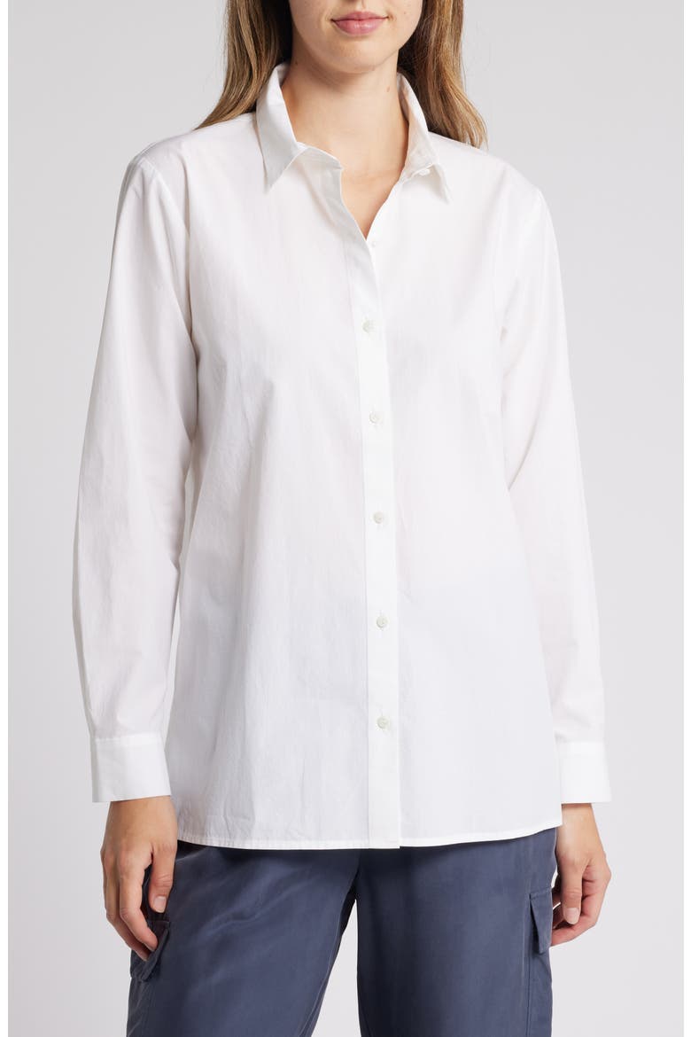 Classic Collar Easy Organic Cotton Button-Up Shirt, Alternate, color, WHITE
