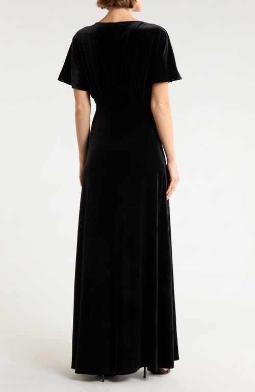Love By Design Paige Velvet Maxi Dress In Black