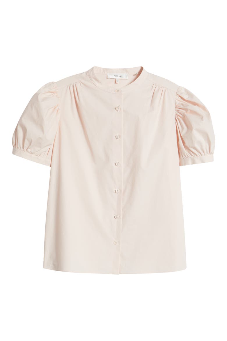 The Gathered Short Sleeve Button-Up Shirt, Alternate, color, LIGHT PINK