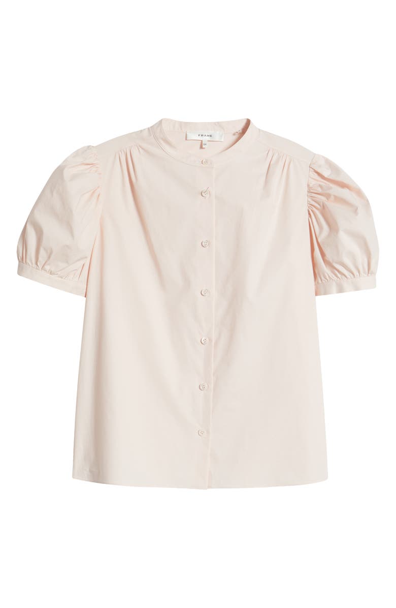 FRAME The Gathered Short Sleeve Button-Up Shirt, Alternate, color, Light Pink