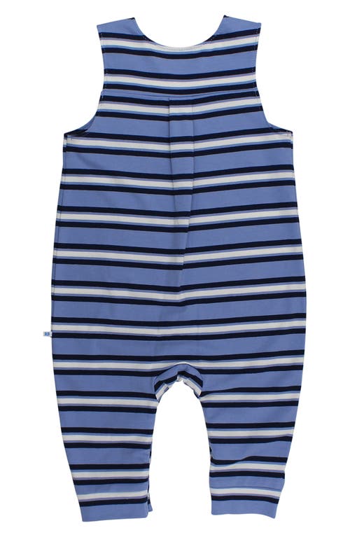 Ruggedbutts Stripe Romper & Henley Bodysuit Set In Blue