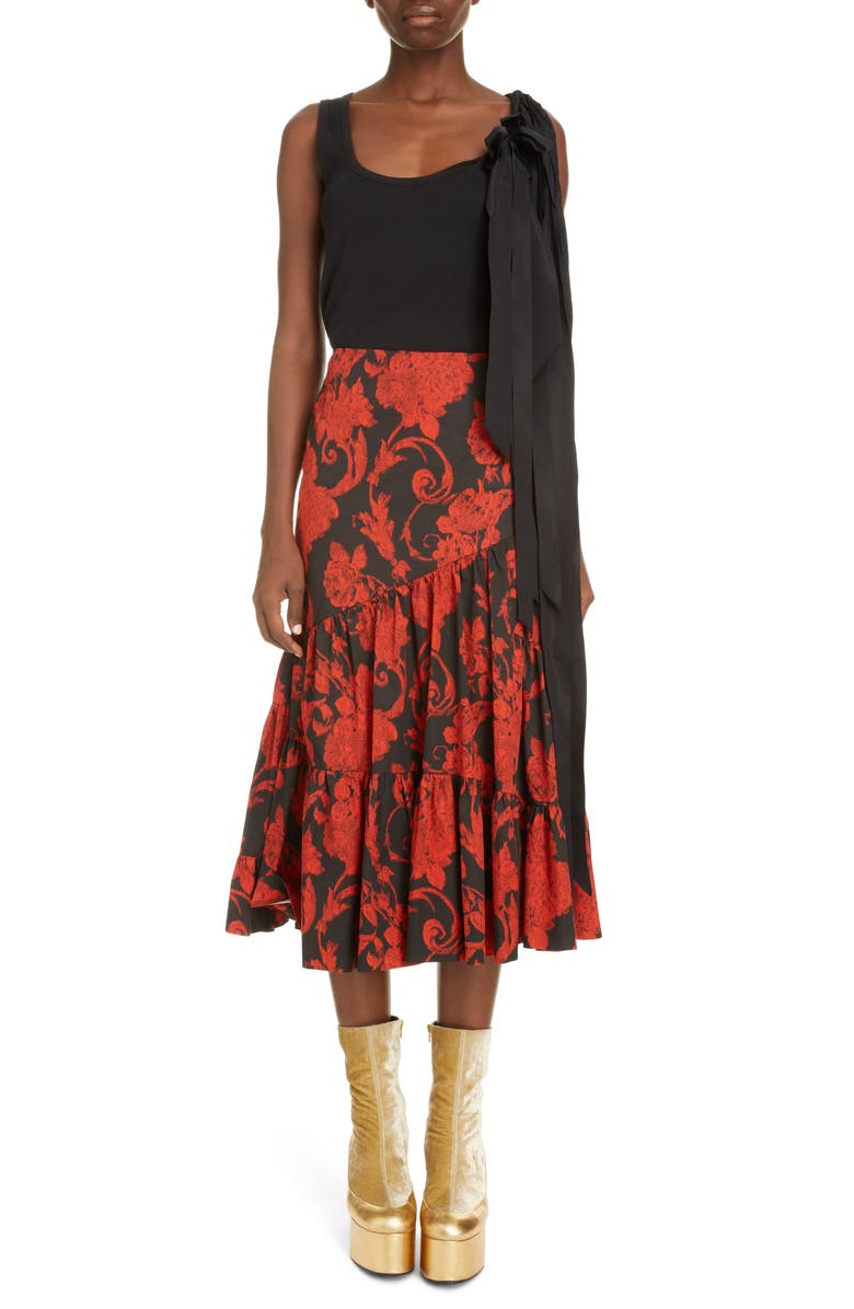 Dries Van Noten Hert Bow Rib Cotton Tank, Alternate, color, 