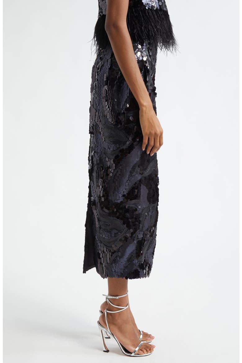 Donnelly Paillette Maxi Skirt, Alternate, color, BLACK SEQUIN SWIRL