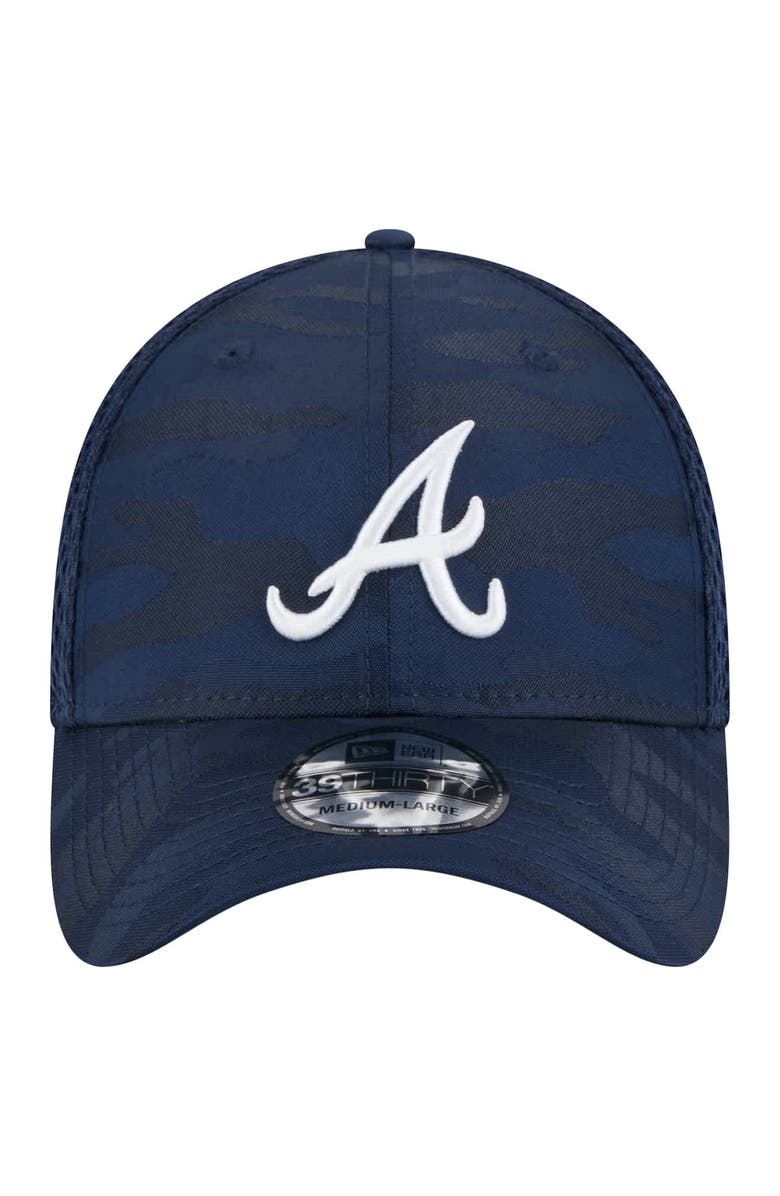 New Era Men's New Era Navy Atlanta Braves Subtle Camo 39THIRTY Flex Hat, Alternate, color, 