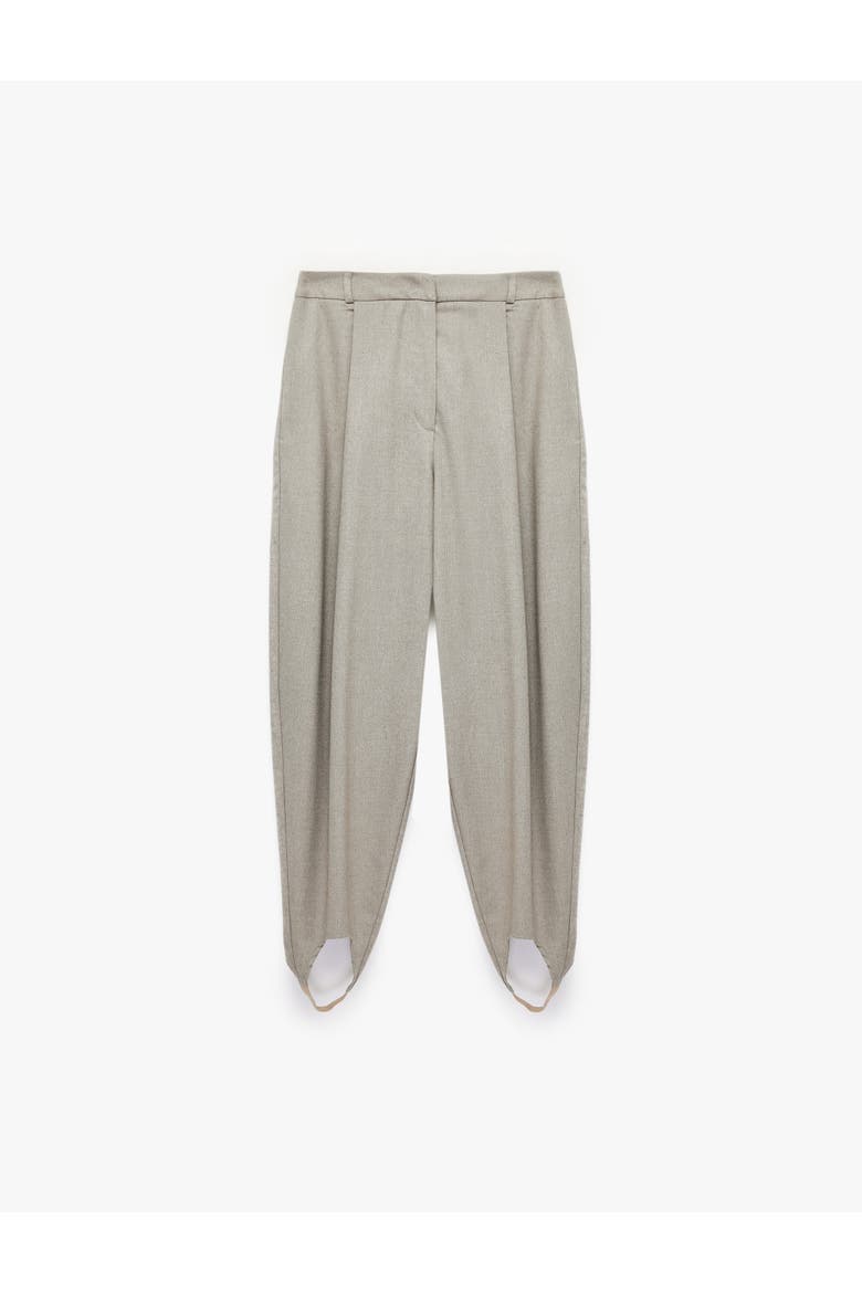 Balloon Fabric Trousers With Foot Strap Detail, Alternate, color, BEIGE